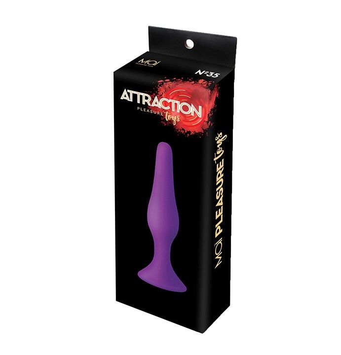 SO5007 Анальная пробка на присоске MAI Attraction Toys №35 Purple, длина 15,5см, диаметр 3,8см