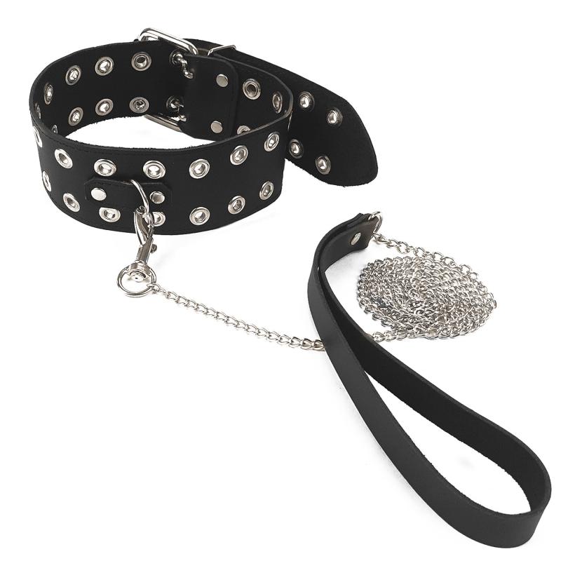 SO7524 Ошейник Art of Sex - Tessa с поводком из натуральной кожи, цвет черный