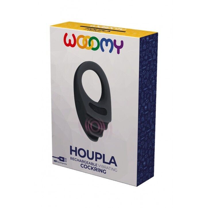 SO7439 Эрекционное виброкольцо Wooomy Houpla, 10 режимов вибрации, диаметр 3 см