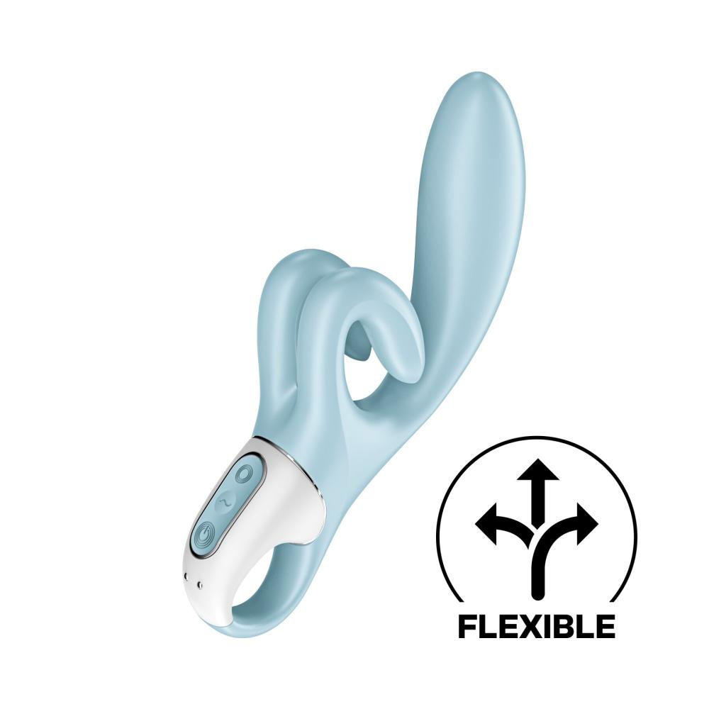 SO7777 Вибратор-кролик Satisfyer Touch Me Blue, двойной отросток, 3 мощных мотора