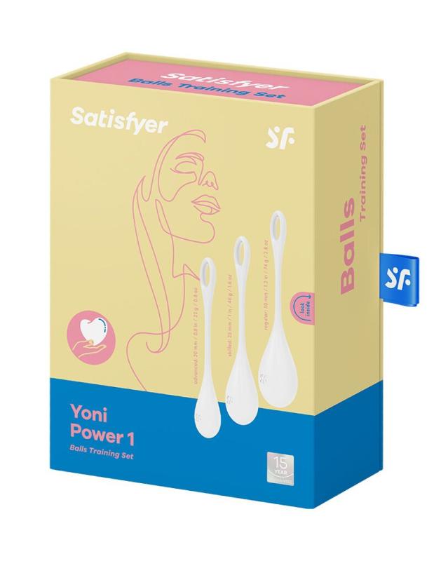 SO6735 Набор йони бусин Satisfyer Yoni Power 1 White, диаметр 2-2,5-3см, вес 22-46-74гр