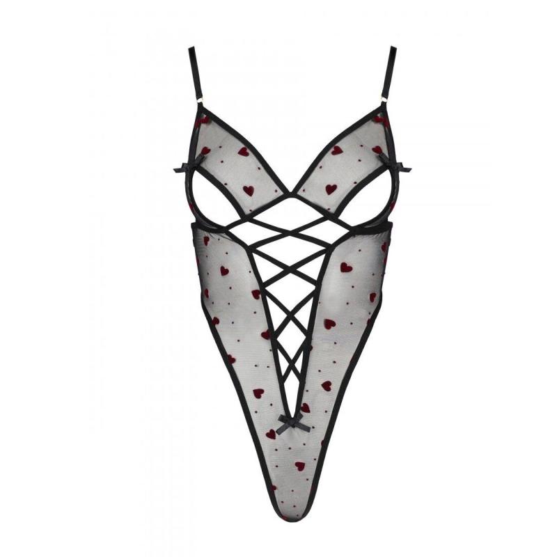 SO4755 Эротическое боди с рисунком LOVELIA BODY black XXL/XXXL - Passion