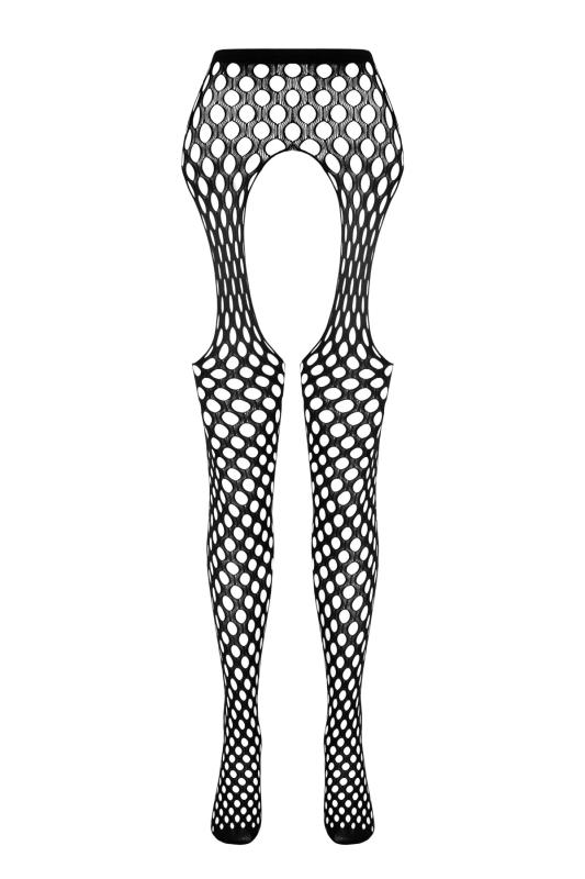 SO7092 Эротические колготки-бодистокинг Passion ECO S003 white, с доступом, имитация подвязок