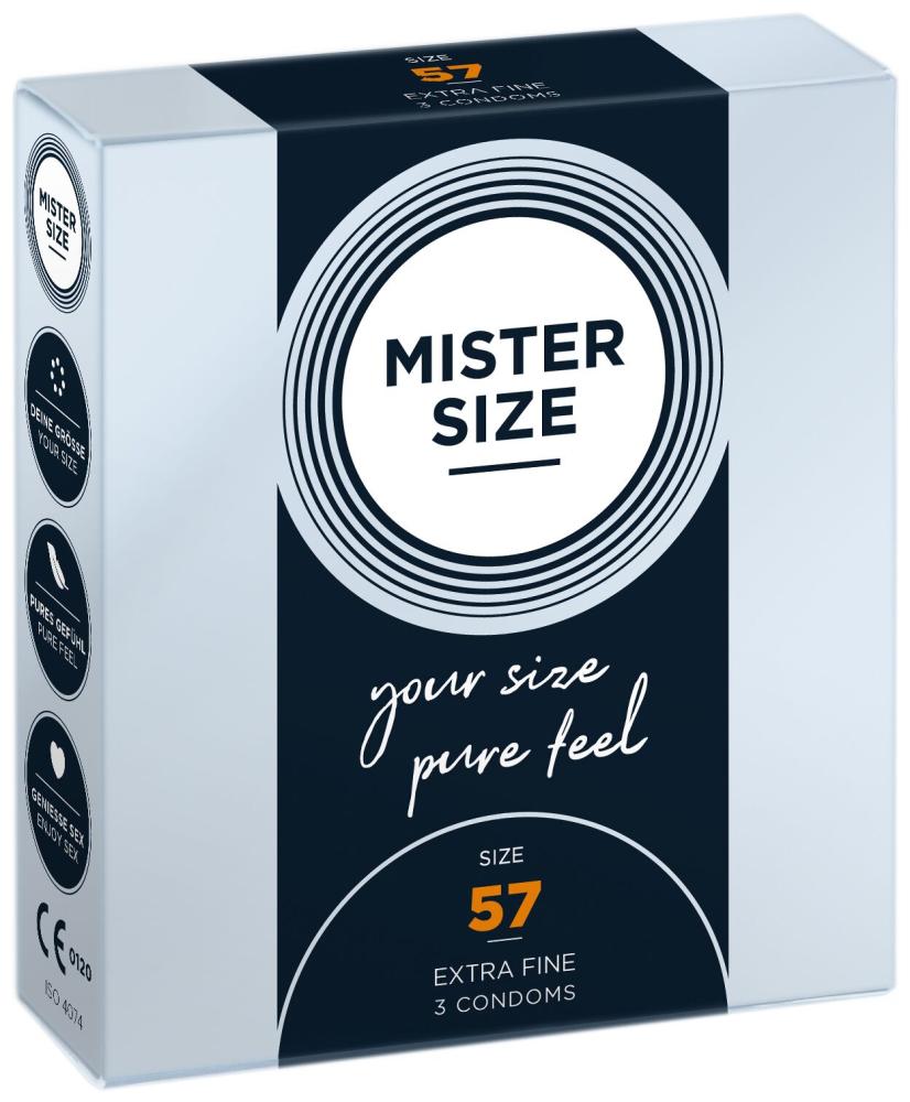 SO8035 Презервативы Mister Size - pure feel - 57 (3 condoms), толщина 0,05 мм