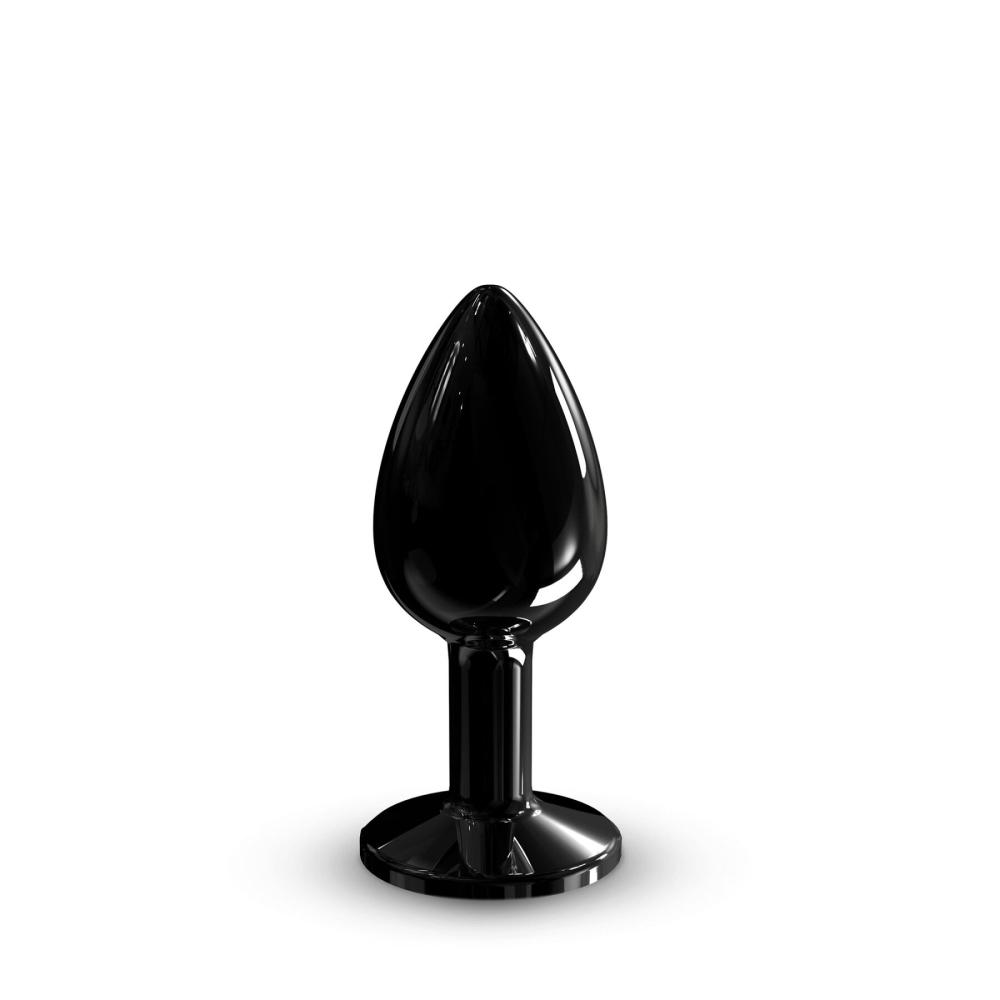 SO7808 Металлическая анальная пробка с кристаллом Dorcel Diamond Plug Black S
