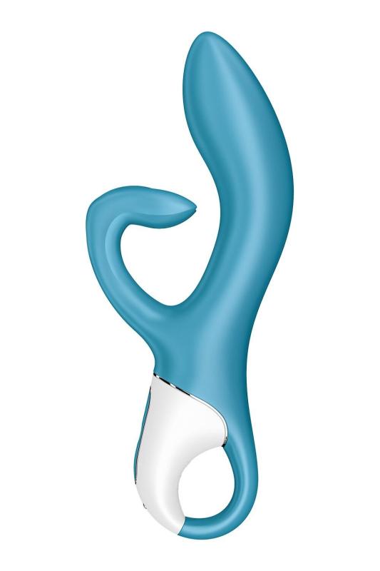 SO6284 Вибратор кролик с тройным отростком Satisfyer Embrace me Turquoise, 2 мотора, диаметр 3,6 см