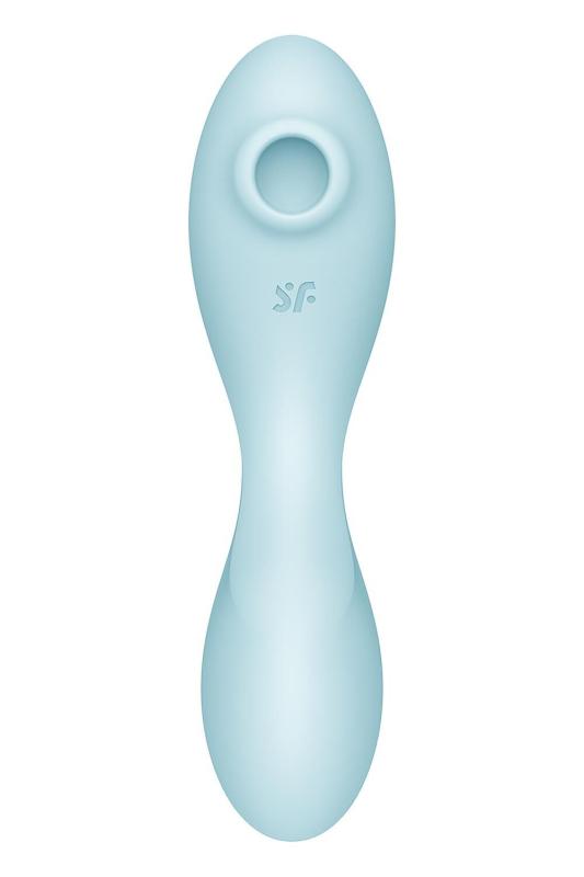 SO6726 Вакуумный смарт-стимулятор с вибрацией Satisfyer Curvy Trinity 5 (Blue), управление со смартфона