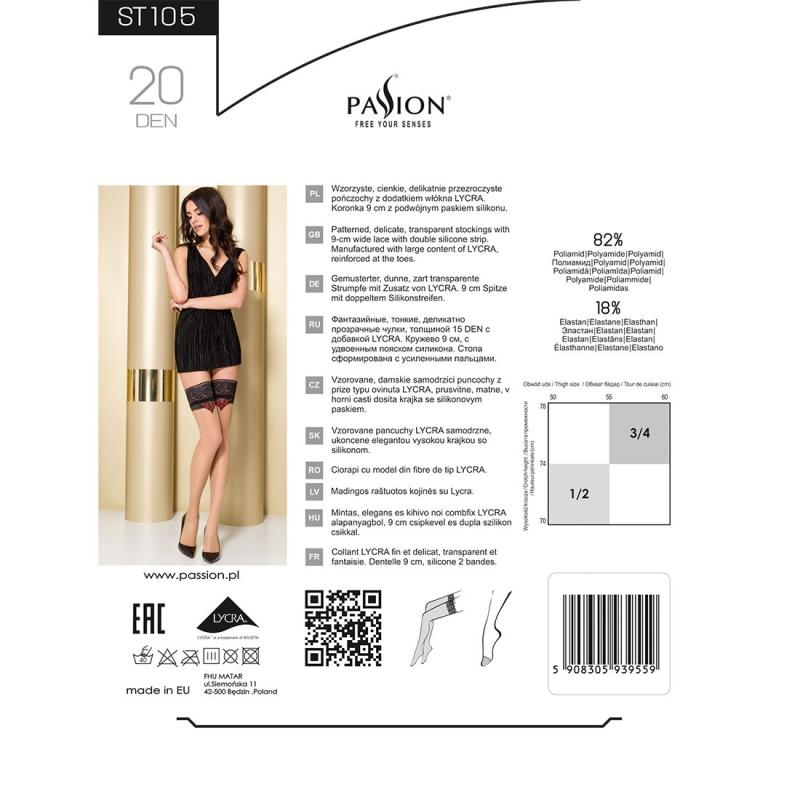 PS23638 Чулки ST105 1/2 red - Passion