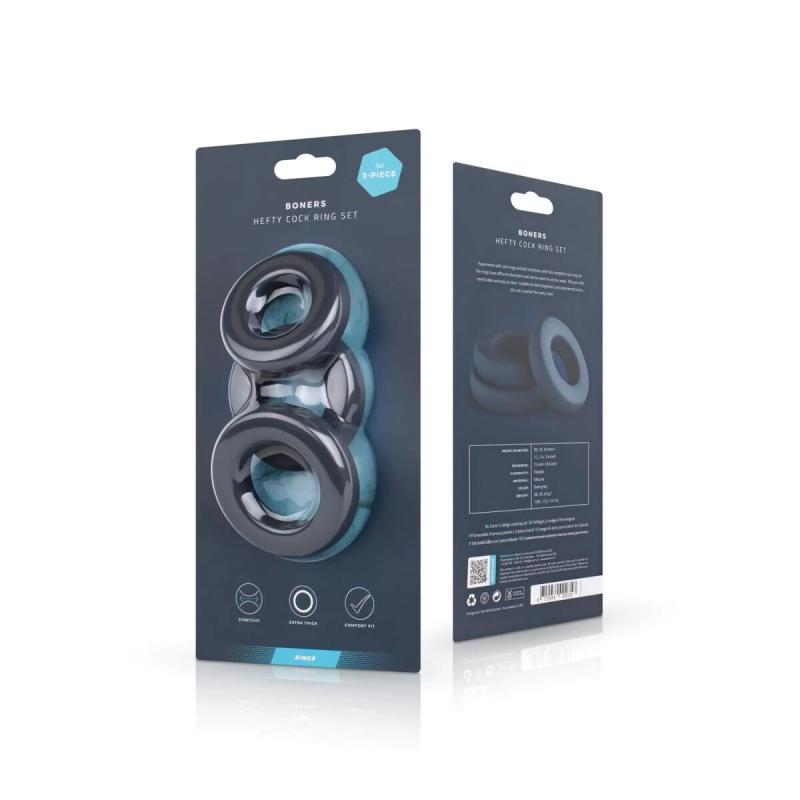 SO8872 Набор эрекционных колец Boners 3-Piece Hefty Cock Ring Set