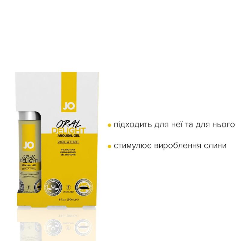 SO1495 Гель для оральных ласк System JO Oral Delight Vanilla Thrill (30 мл), эффект холод-тепло