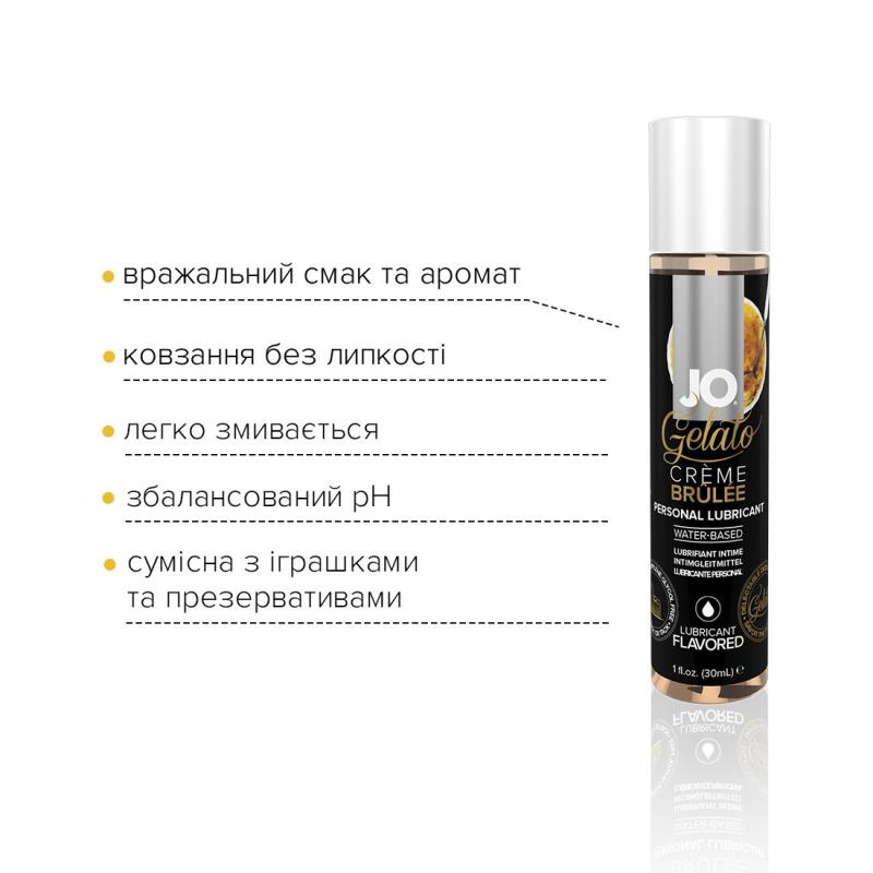 SO1462 Смазка на водной основе System JO GELATO CremeBrulee (30мл) без сахара, парабенов и пропиленгликоля
