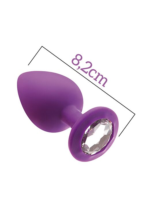 SO4626 Анальная пробка с кристаллом MAI Attraction Toys №48 Purple, длина 8,2см, диаметр 3,5см