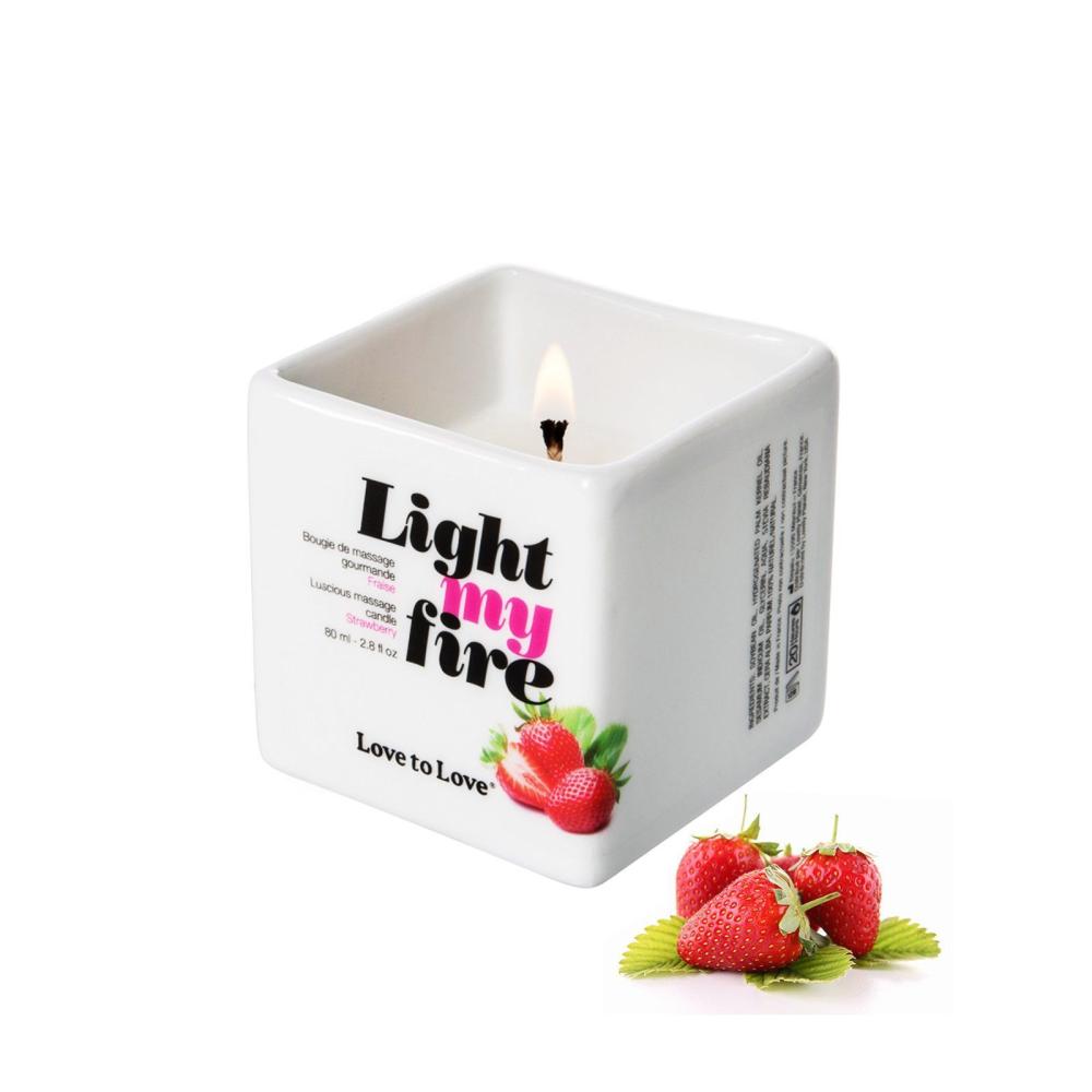 SO1398 Массажная свеча Love To Love LIGHT MY FIRE Strawberry (80 мл) без парабенов и консервантов