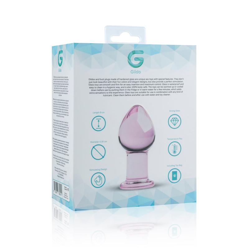 SO4421 Розовая анальная пробка из стекла Gildo Pink Glass Buttplug No. 27