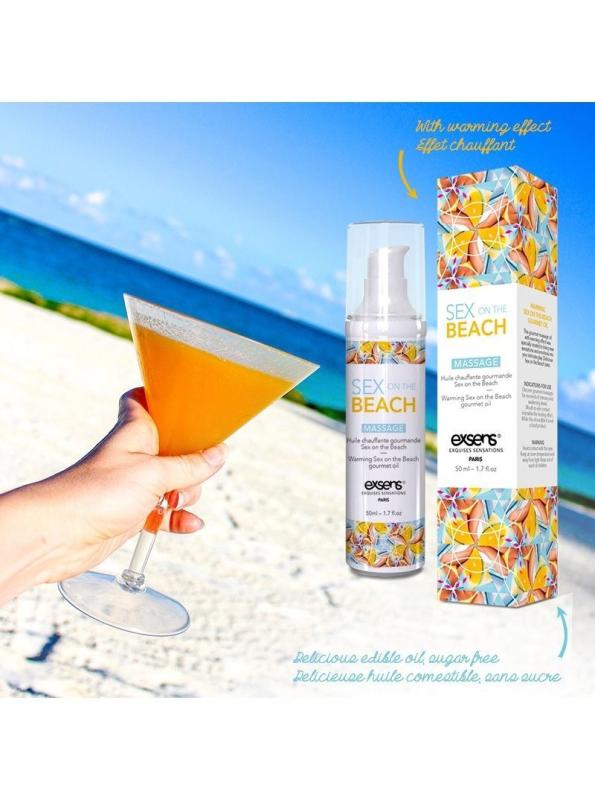SO3330 Масажна олія EXSENS Sex on the Beach 50мл розігрівальна, без цукру, без парабенів, їстівна