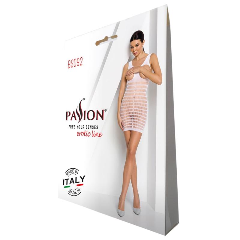 SO6396 Бодистокинг-платье с открытой грудью Passion BS092 white