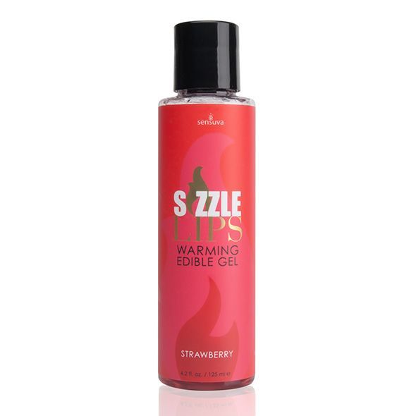 SO3210 Согревающий массажный гель Sensuva Sizzle Lips Strawberry (125 мл), без сахара, съедобный