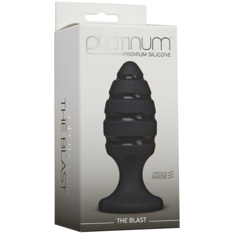 SO4922 Анальный плаг со спиральным каналом Doc Johnson Platinum Premium Silicone - The Blast - Black