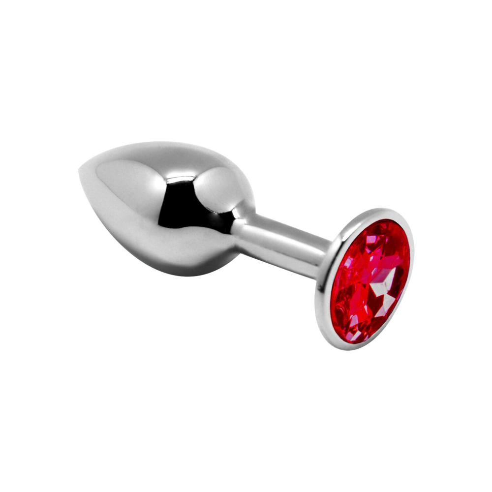 SO5999 Металлическая анальная пробка с кристаллом Alive Mini Metal Butt Plug Red M