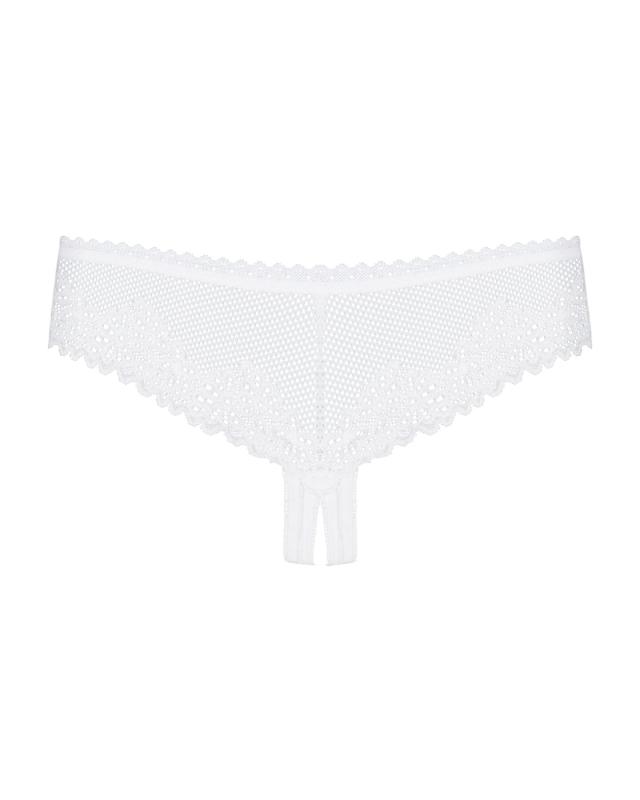 SO7197 Кружевные трусики с доступом Obsessive Alabastra L/XL, белый