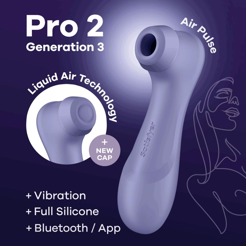 SO8405 Вакуумный клиторальный стимулятор Satisfyer Pro 2 Generation 3 with Liquid Air Connect App Lilac