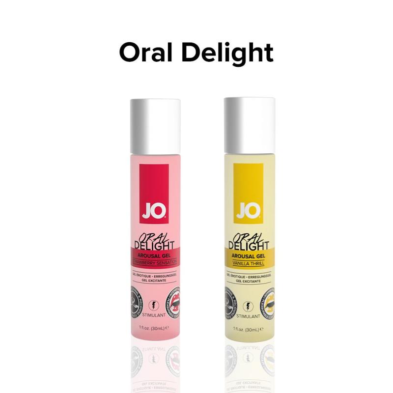 SO1496 Гель для оральных ласк System JO Oral Delight - Strawberry Sensation (30 мл), эффект холод-тепло