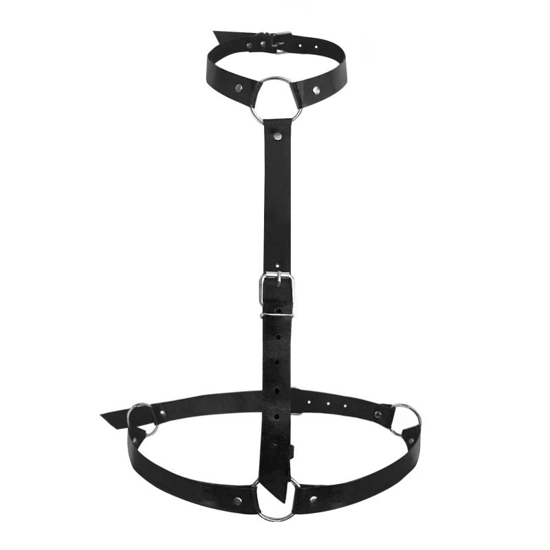 SO7653 Портупея жіноча Art of Sex - Debbi, натуральна шкіра, розмір XS-2XL, колір чорний