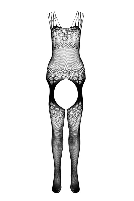 SO7072 Бодистокинг Passion ECO BS004 red открытый доступ, имитация подвязок, цветочный декор