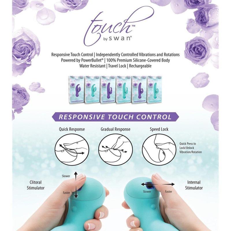 SO2731 Вибратор-кролик с сенсорным управлением Touch by SWAN - Solo Purple, глубокая вибрация, для точки G