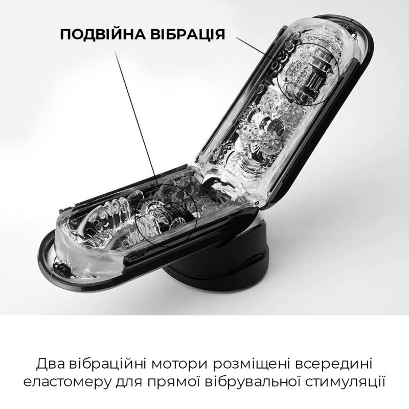 SO2445 Вибромастурбатор Tenga Flip Zero Electronic Vibration Black, изменяемая интенсивность, раскладной