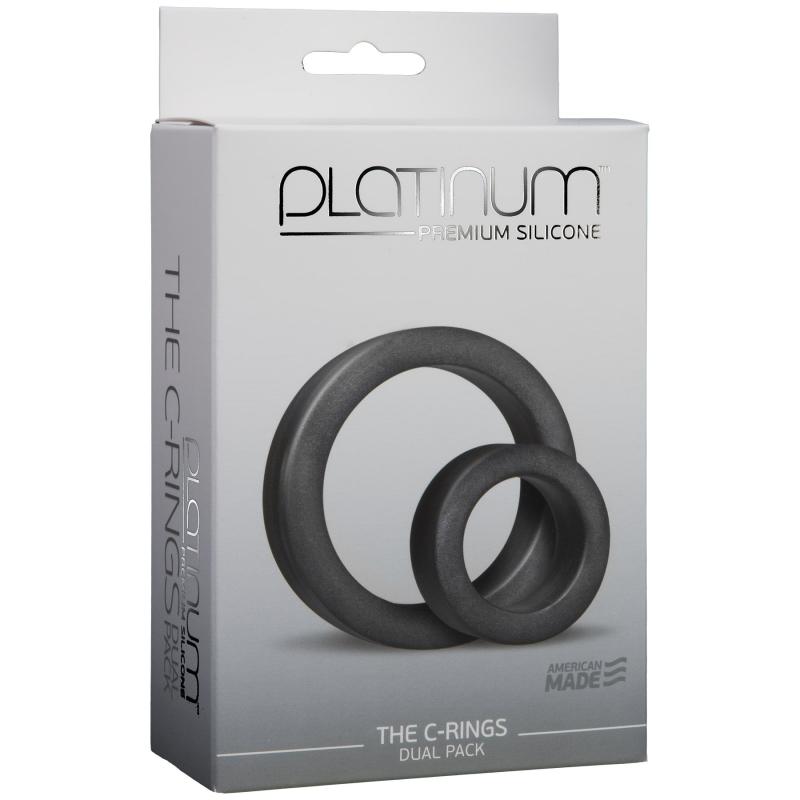 SO4918 Набор эрекционных колец Doc Johnson Platinum Premium Silicone - The C-Rings - Charcoal