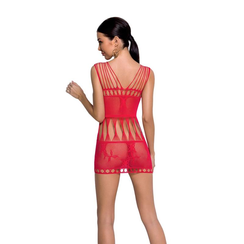 SO6389 Бодистокинг — мини-платье с бабочками Passion BS090 red