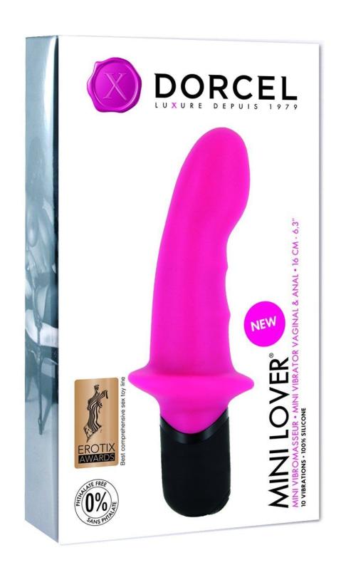 MD1038 Вибратор Dorcel Mini Lover Magenta с ограничителем, для точки G и массажа простаты