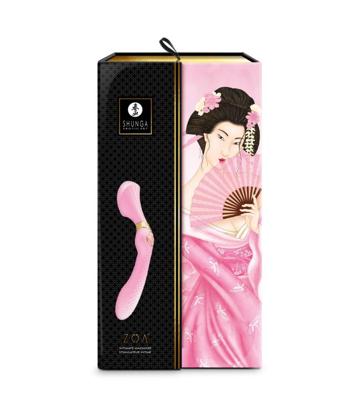SO6913 Вибромассажер Shunga Zoa Light Pink, двусторонний
