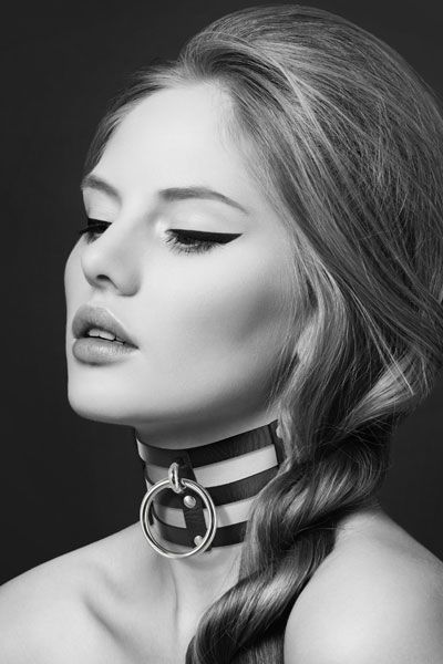 SO1886 Чокер тройной с кольцом для поводка Bijoux Pour Toi - FETISH, экокожа