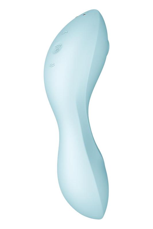 SO6726 Вакуумный смарт-стимулятор с вибрацией Satisfyer Curvy Trinity 5 (Blue), управление со смартфона
