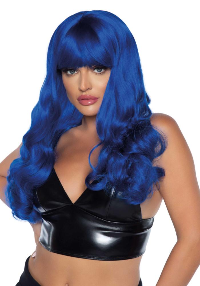 SO8010 Волнистый парик Leg Avenue Misfit Long Wavy Wig Blue, длинный, реалистичный вид, 61 см