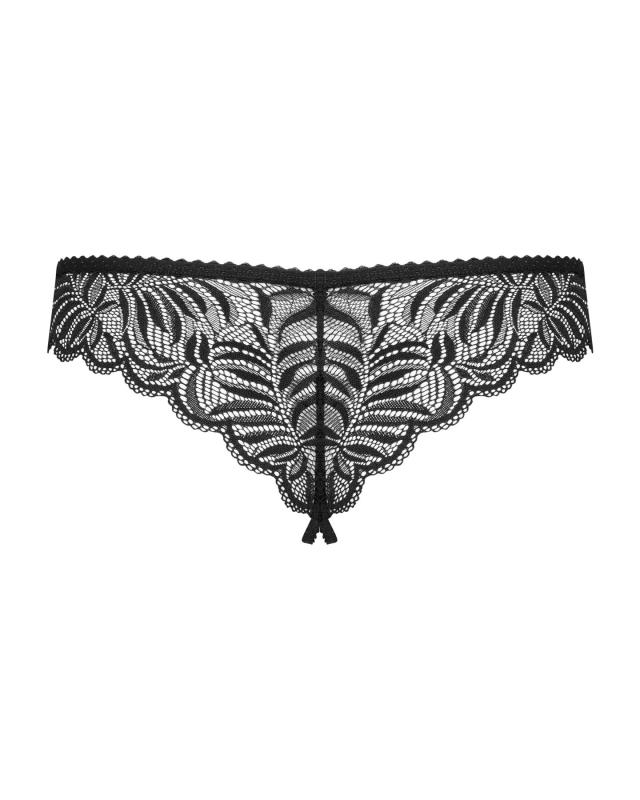 SO7257 Мереживні танга з доступом Obsessive Contica crothchles thong L/XL, чорні