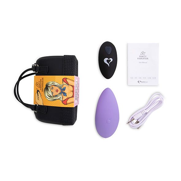 SO3850 Вибратор в трусики FeelzToys Panty Vibrator Purple с пультом ДУ, 6 режимов работы, сумочка-чехол