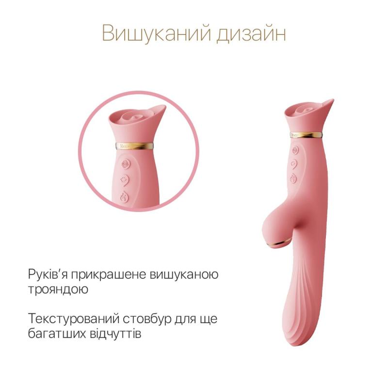 SO6680 Вибратор с подогревом и вакуумной стимуляцией клитора Zalo - ROSE Vibrator Strawberry Pink