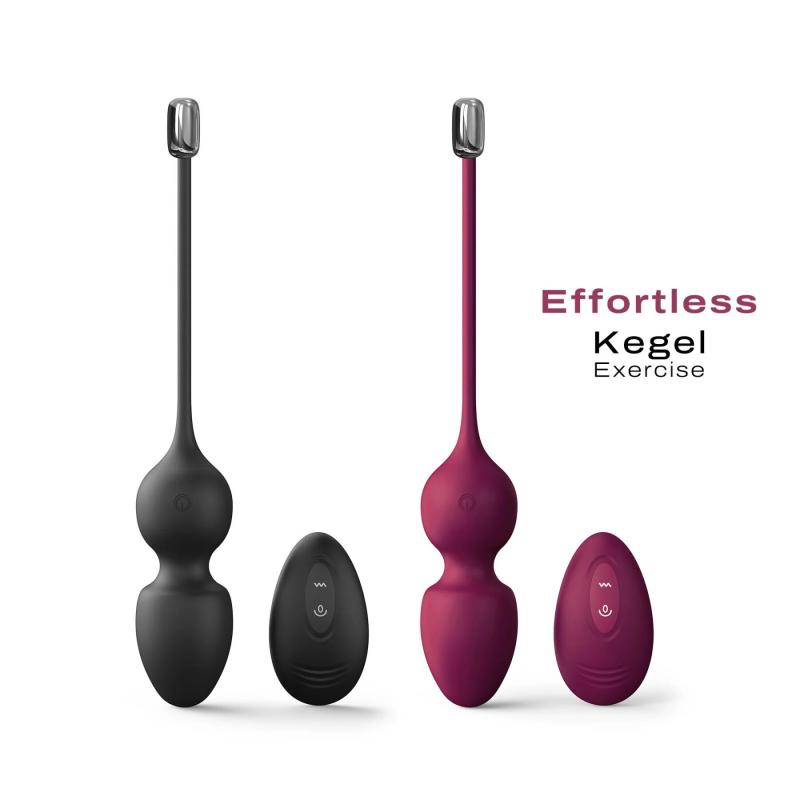 SO7388 Вагинальные шарики Dorcel LOVE BALLS PLUM, вибрации и движения внутреннего шарика, пульт ДУ