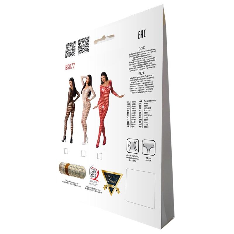 SO4157 Бодістокінг з крупною сіткою Passion BS077 red