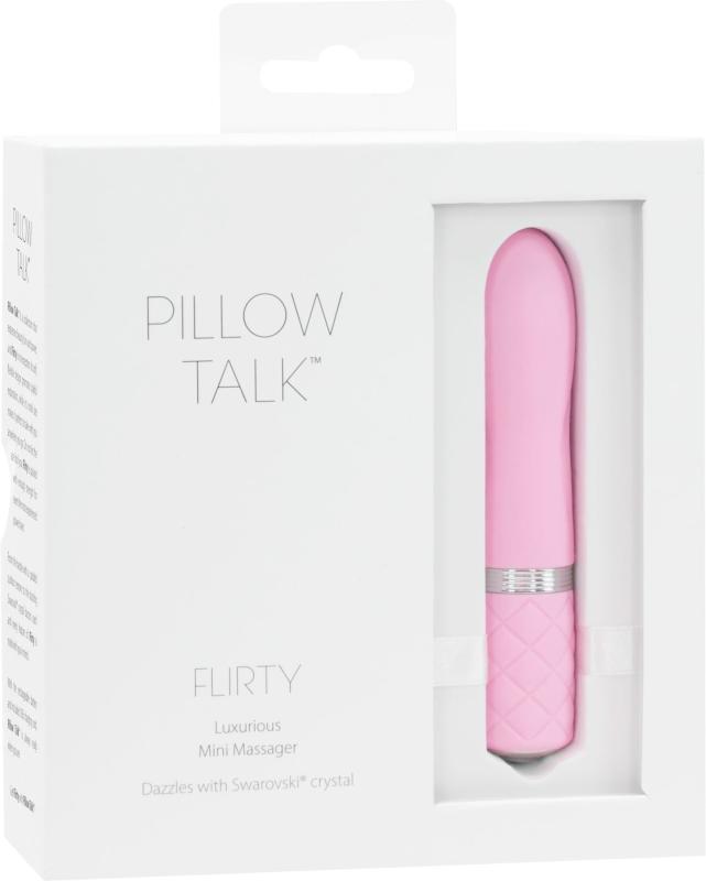 SO2725 Роскошный вибратор PILLOW TALK - Flirty Pink с кристаллом Сваровски, гибкая головка