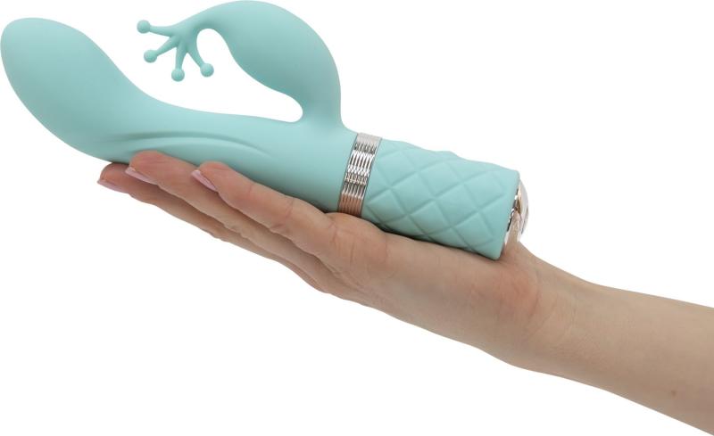 SO2716 Роскошный вибратор-кролик Pillow Talk - Kinky Teal с кристаллом Сваровски, мощный