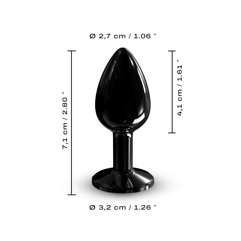 SO7808 Металлическая анальная пробка с кристаллом Dorcel Diamond Plug Black S