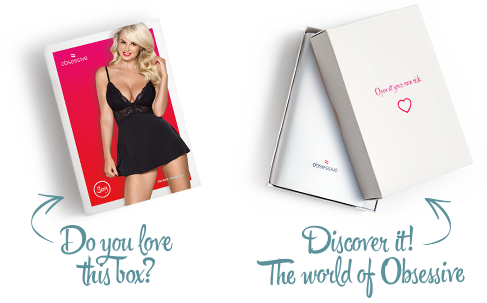 SO7152 Сатиновый пеньюар с кружевом Obsessive 810-BAB-1 babydoll & thong S/M, черный, пеньюар, танга