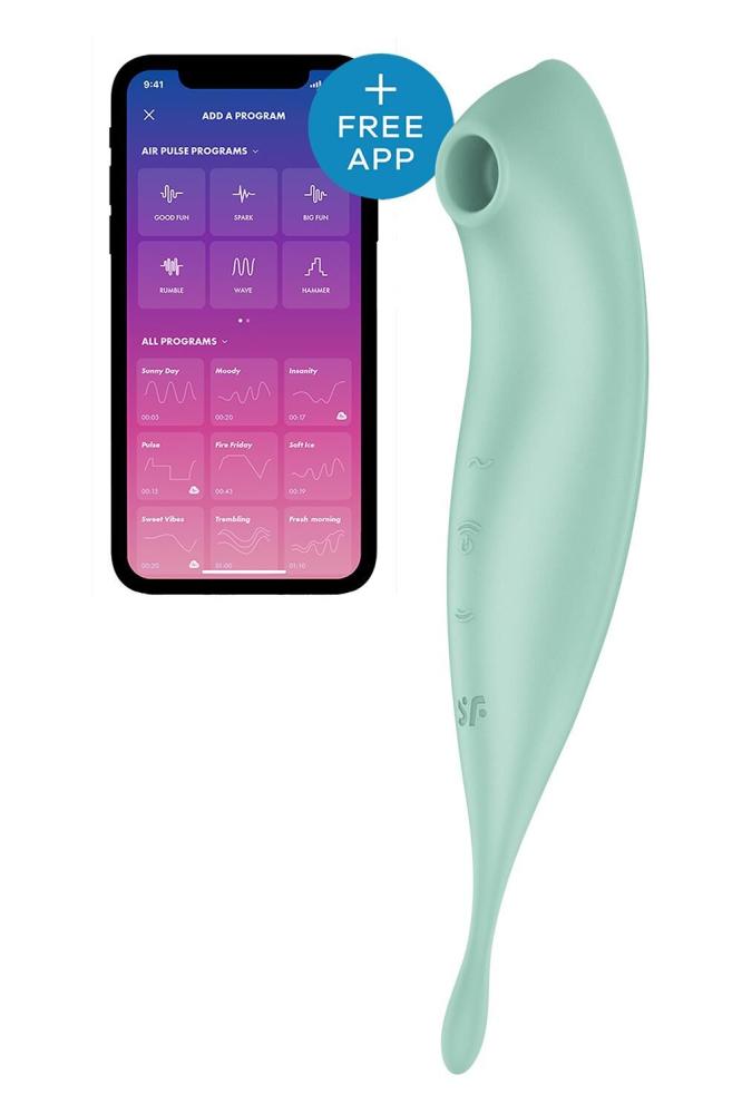 SO6716 Смарт-вибратор для клитора с вакуумной стимуляцией Satisfyer Twirling Pro+ Mint