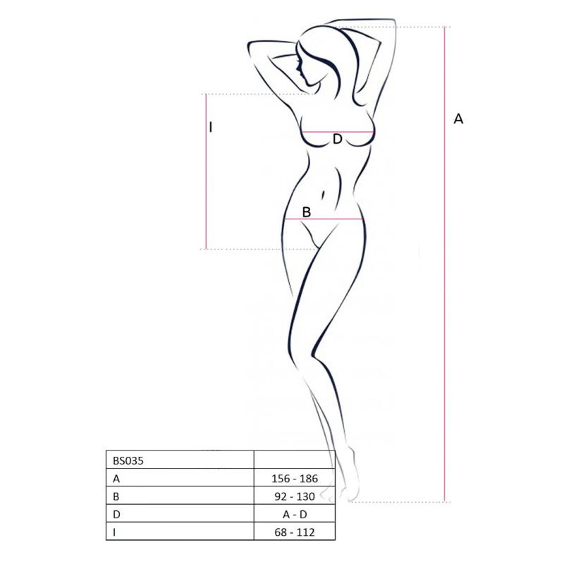 PBS035P Бодистокинг Passion BS035 pink, боди, имитация топа и трусиков