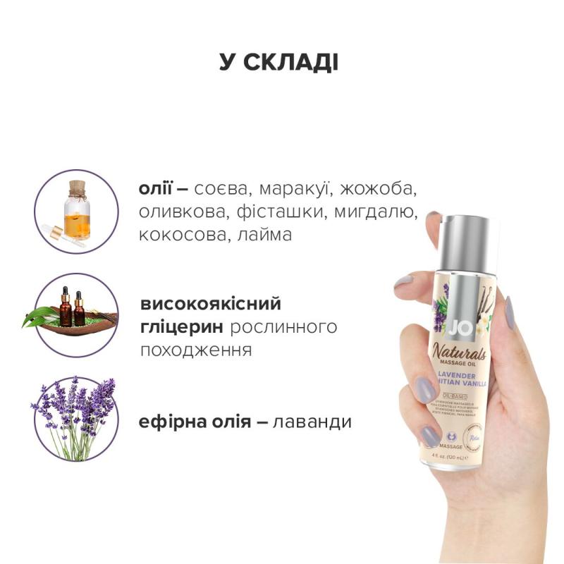 SO6165 Массажное масло System JO – Naturals Massage Oil – Lavender & Vanilla с натуральными эфирными маслам