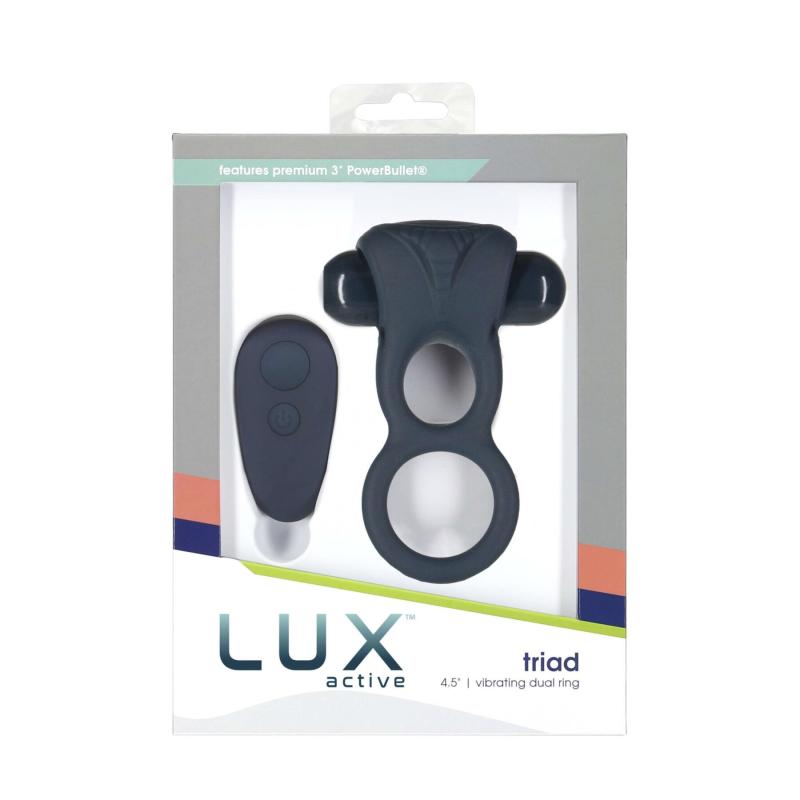 SO5575 Двойное эрекционное кольцо с вибрацией Lux Active -Triad - Vibrating Dual Cock Ring, пульт ДУ